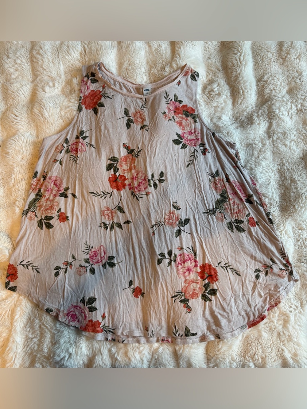 Old Navy Luxe XXL Pink Floral Swing Tank Top Plus Size